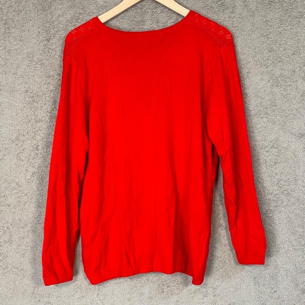 Erdos Womens Red‎ 100% Cashmere Cardigan Sweater Size M Button Up Quiet Luxury - Picture 2 of 9